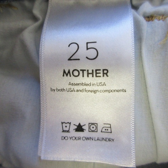 Mother The Tripper Weekender Fray Jeans Women 25 Light Wash Straight Button 524 - Picture 5 of 16